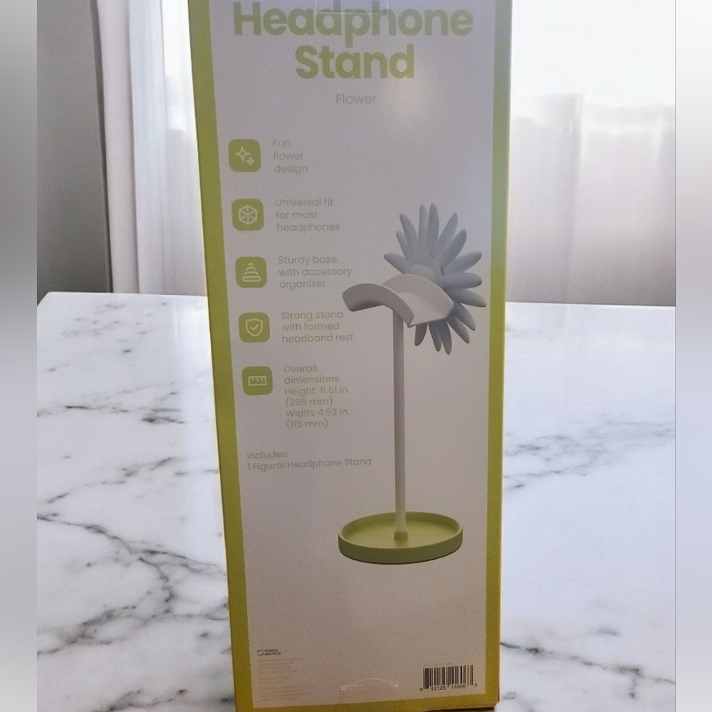 Flower Headphone Stand - White and Yellow - Picture 2 of 2